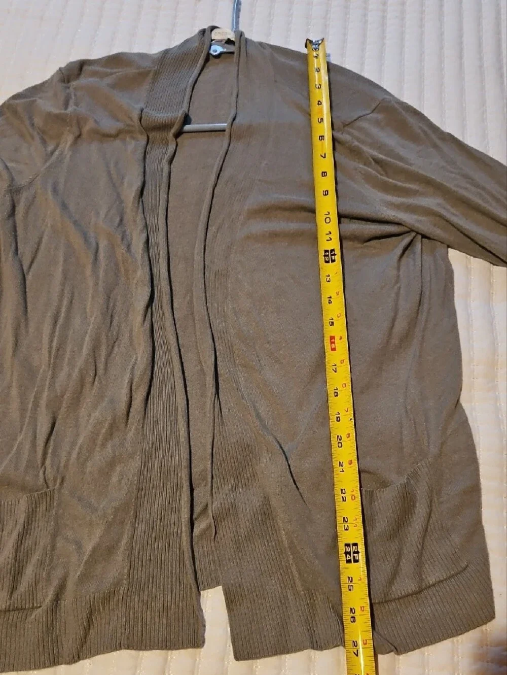 Chico's Open-Front Lightweight Cardigan - Olive Green
